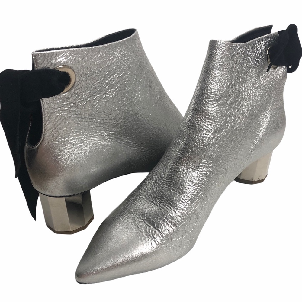Proenza Schouler Faceted Heel Tie Metallic Booties - New in Box!